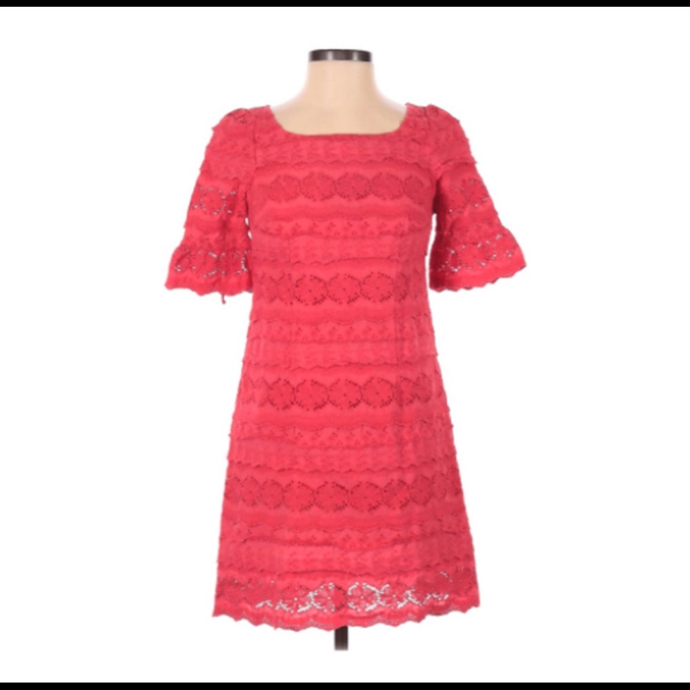 Anthropologie Moulinette Soeurs eyelet Pink/coral dress